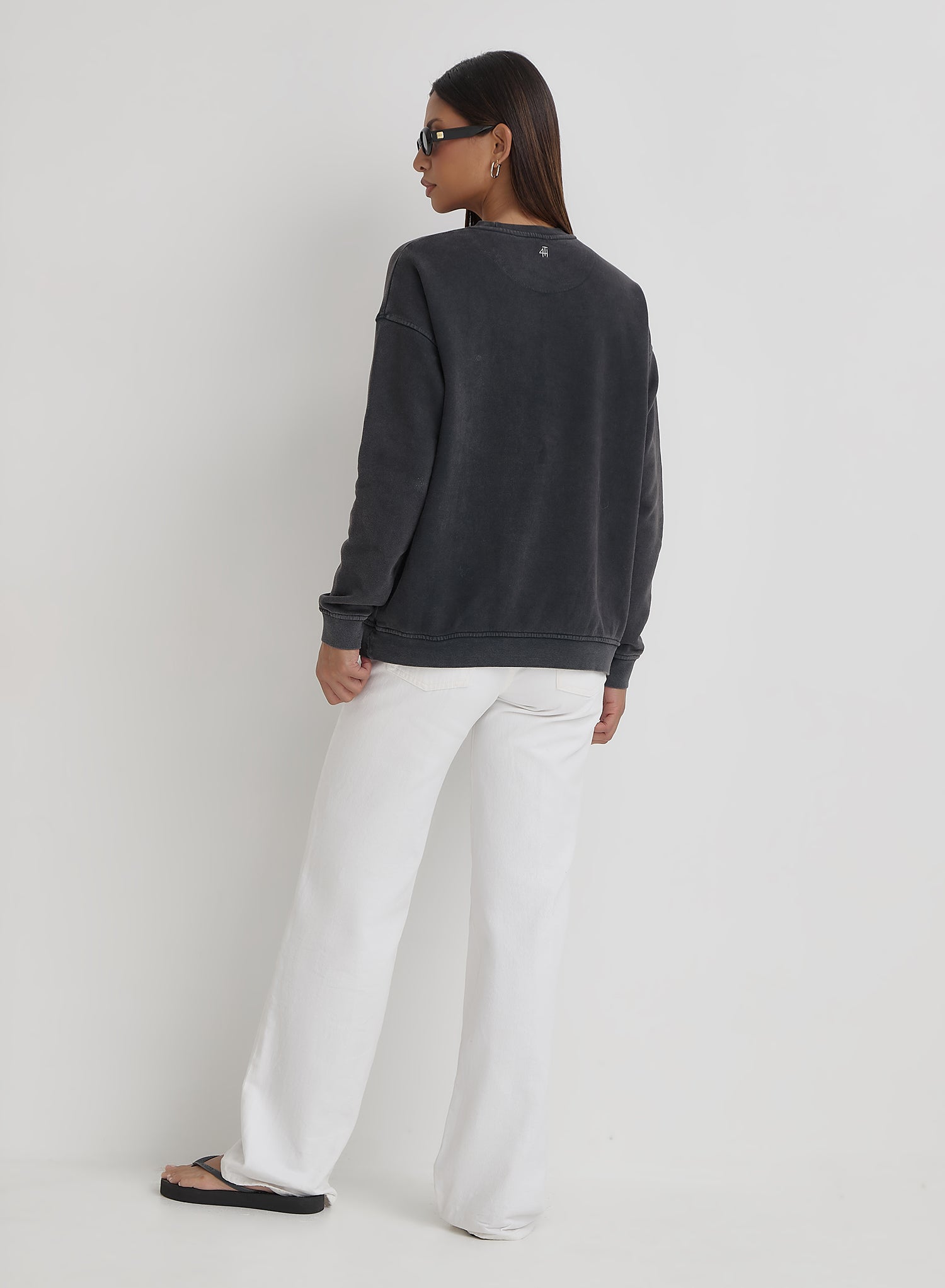 Acid Wash London Slogan Classic Longline Sweatshirt